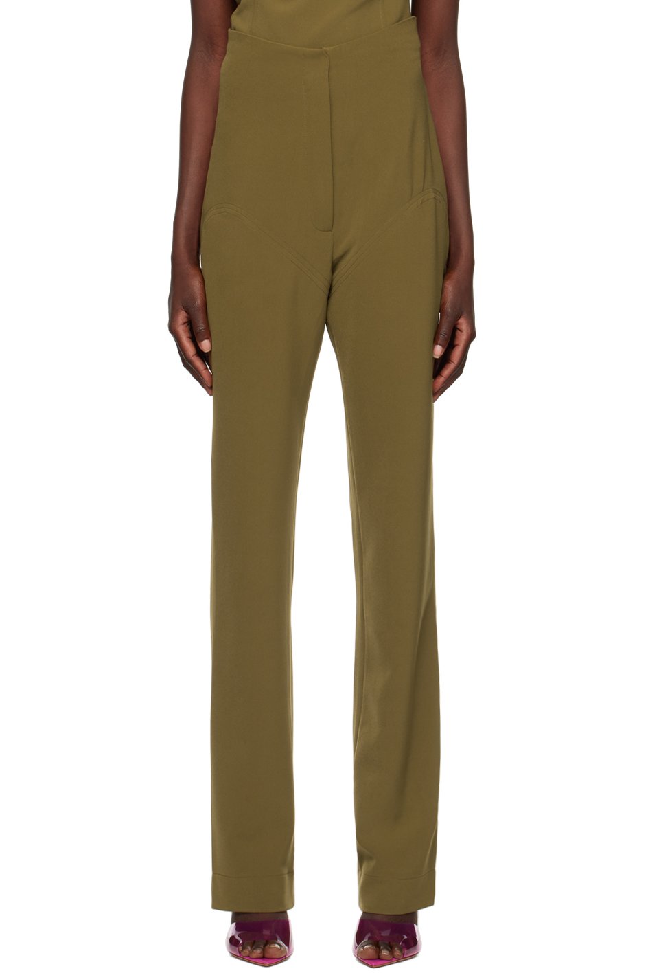 Paris Georgia - Pantalon semi-évasé taupe
