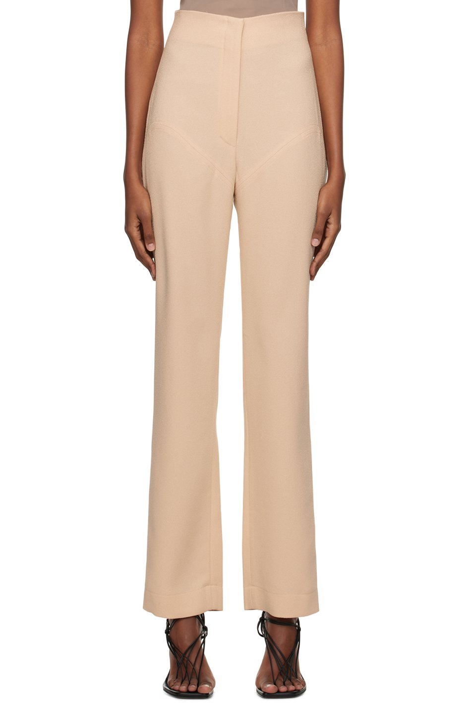 Paris Georgia - Pantalon beige à panneaux exclusif à SSENSE – Work Capsule
