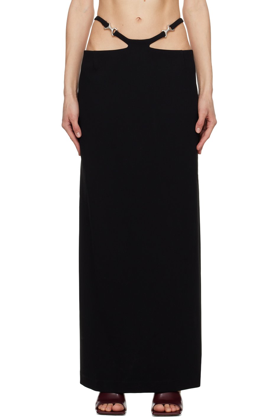 Paris Georgia - Jupe midi Frida noire exclusive à SSENSE