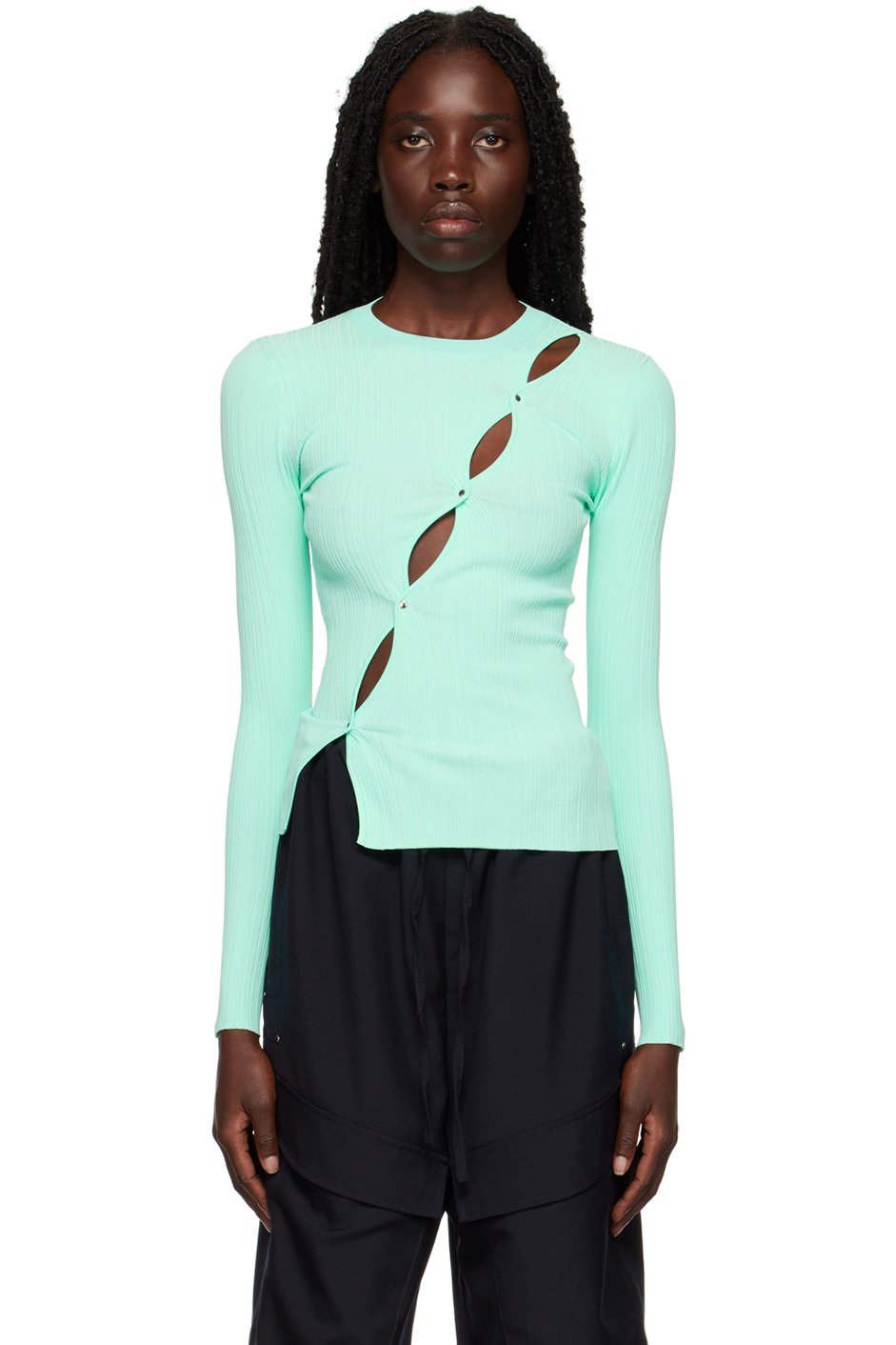 Paris Georgia - T-shirt à manches longues Lola bleu exclusif à SSENSE