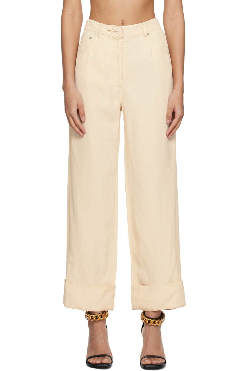 Stella McCartney - Pantalon blanc cassé à bouton