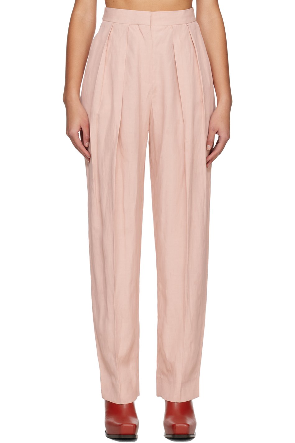 Stella McCartney - Pantalon rose à plis