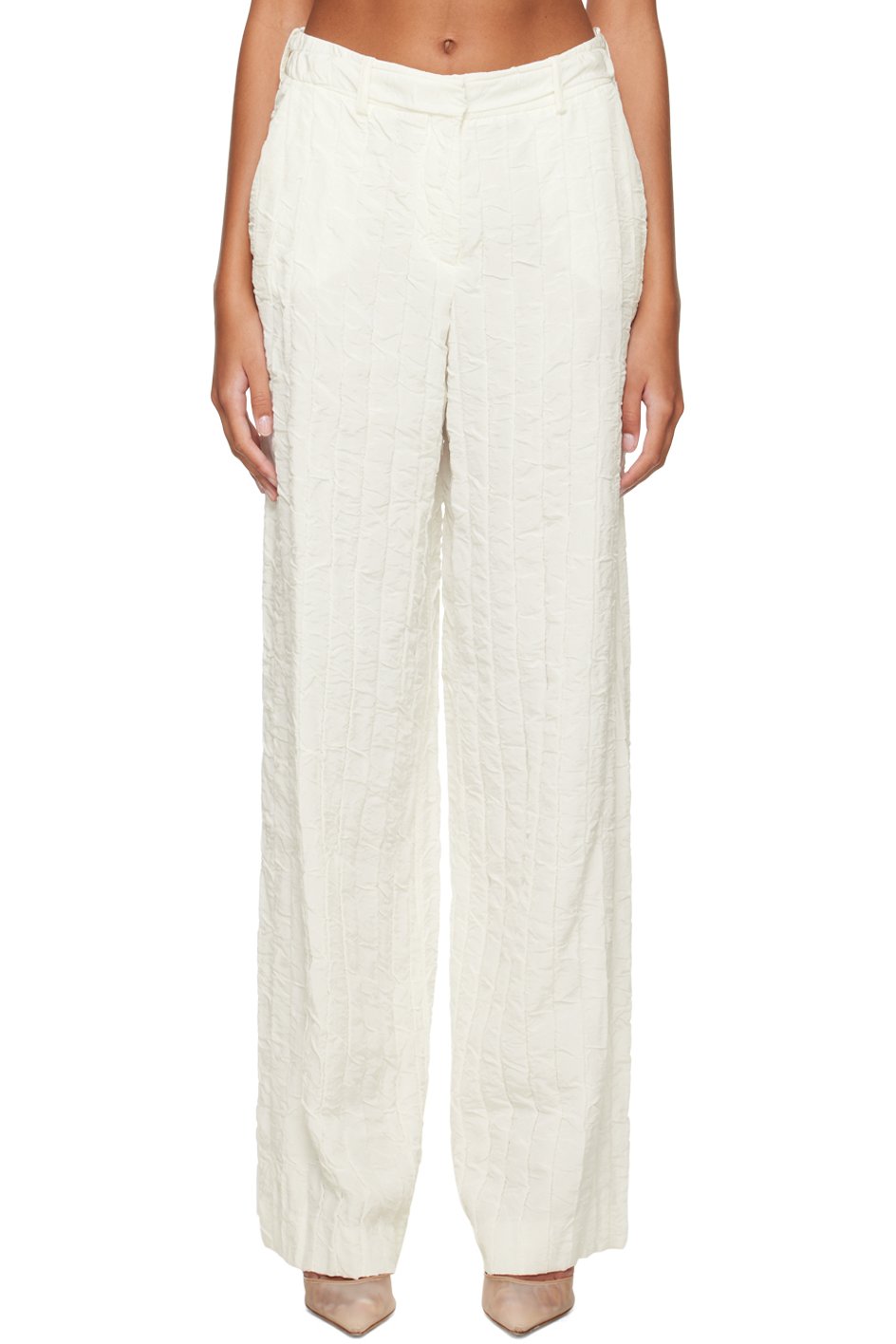 Nina Ricci - Pantalon froissé blanc