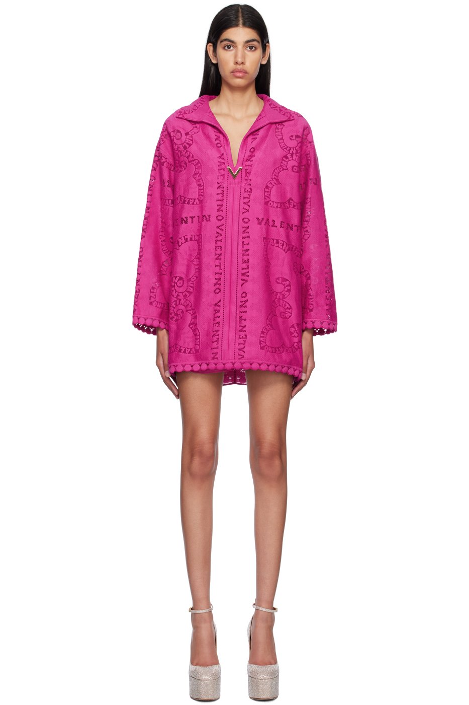 Valentino - Robe courte à motif en tissu jacquard
