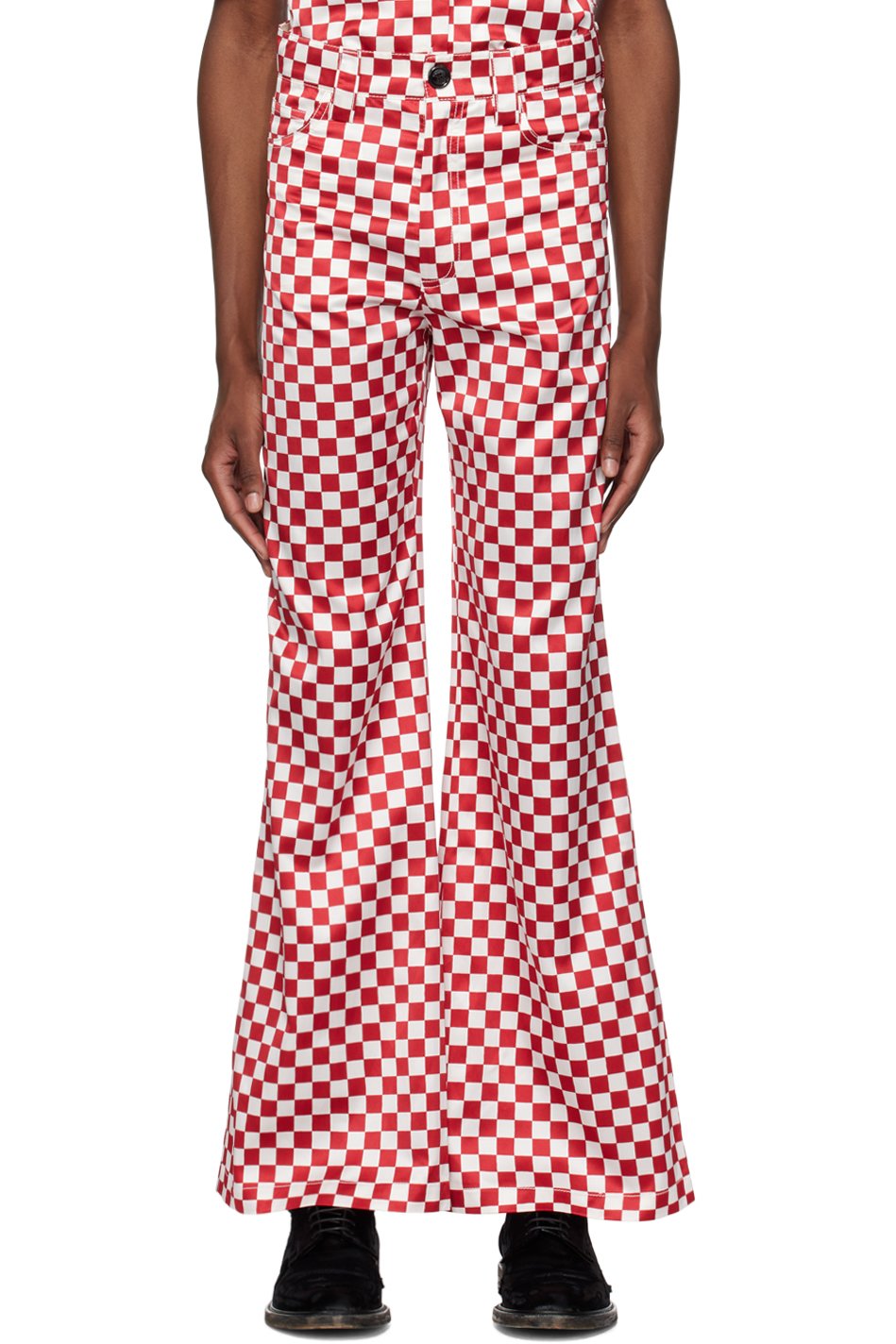 Meryll Rogge - Burgundy & White Check Trousers