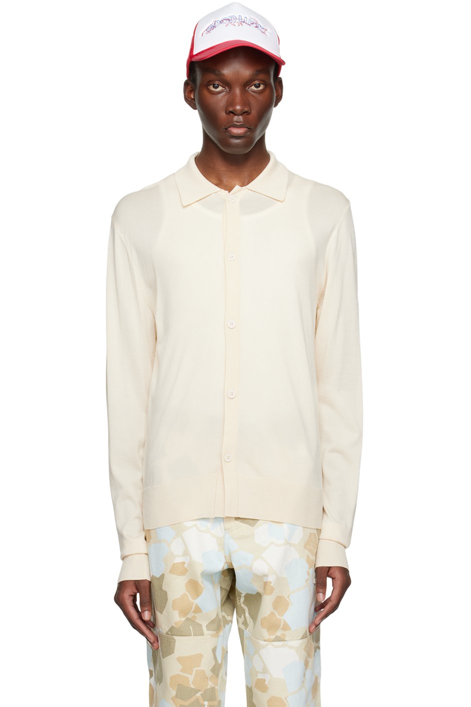 Mr. Saturday - Off-White Spread Collar Cardigan