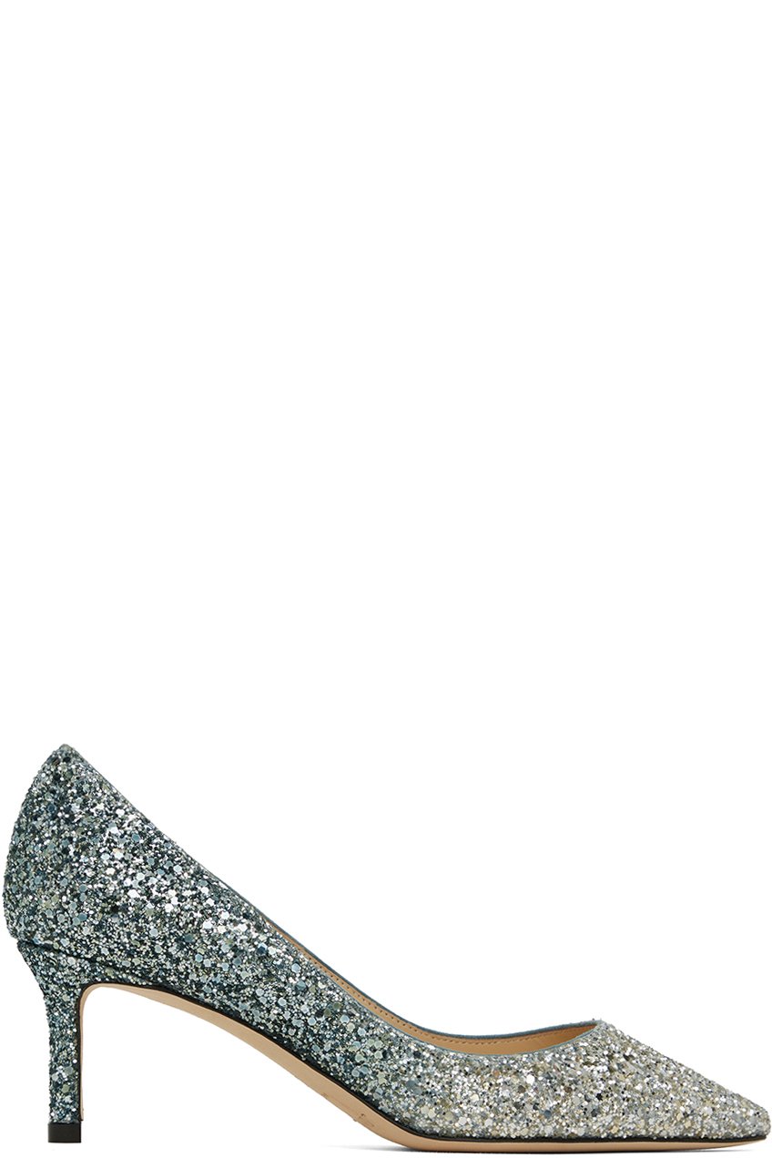 Jimmy Choo - Silver & Blue Romy 60 Heels