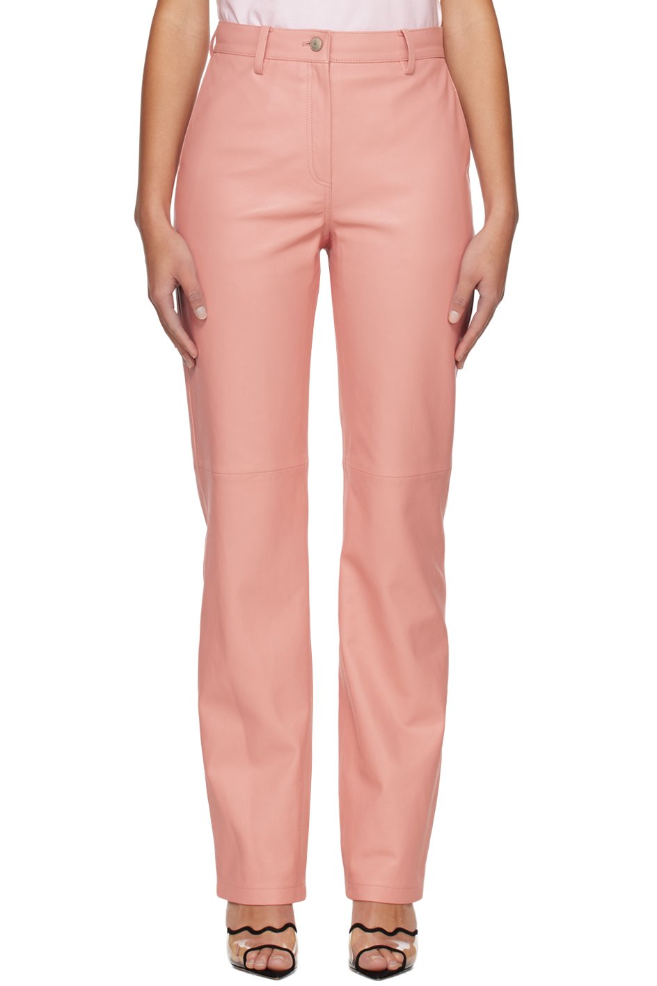 Magda Butrym - Pink Paneled Leather Pants