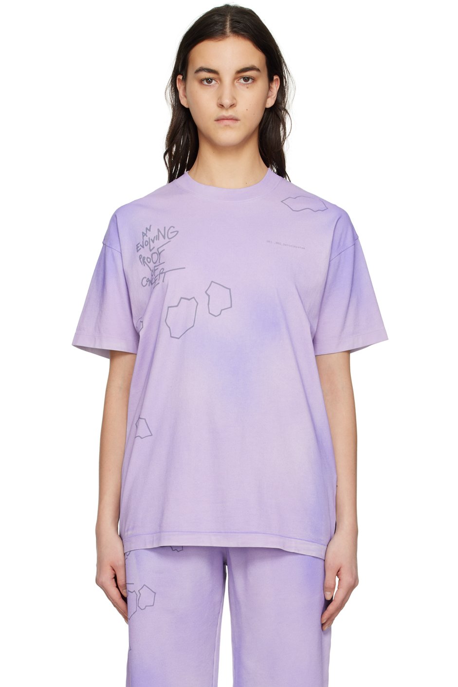 Objects IV Life - T-shirt mauve à effet patiné