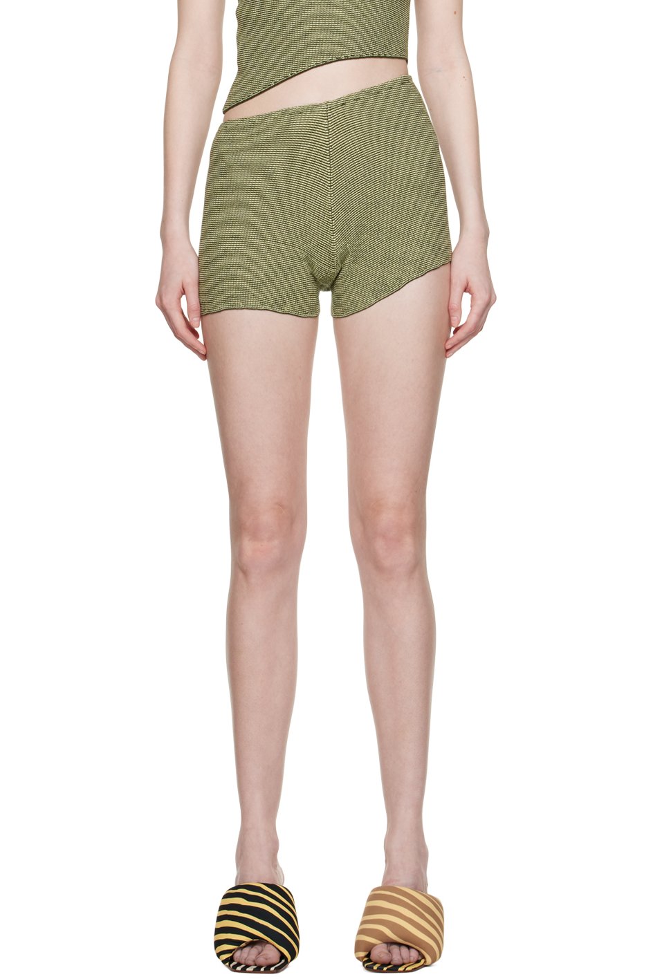 Isa Boulder - Green Parallel Shorts