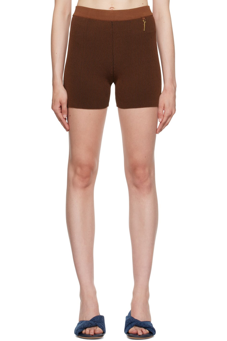 JACQUEMUS - Short Pralu brun - Le raphia