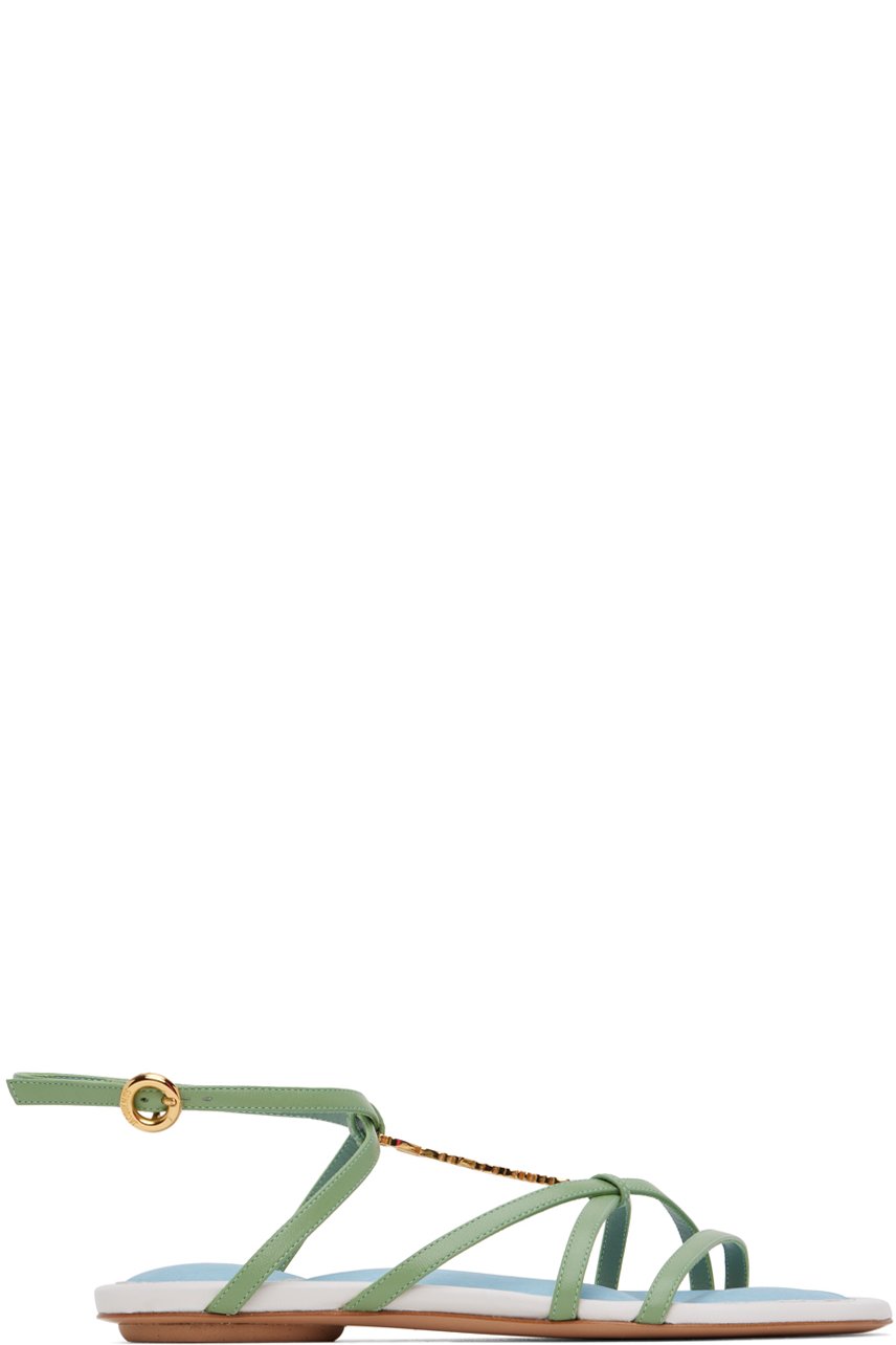 JACQUEMUS - Green 'Les Sandales Pralu Plates' Sandals