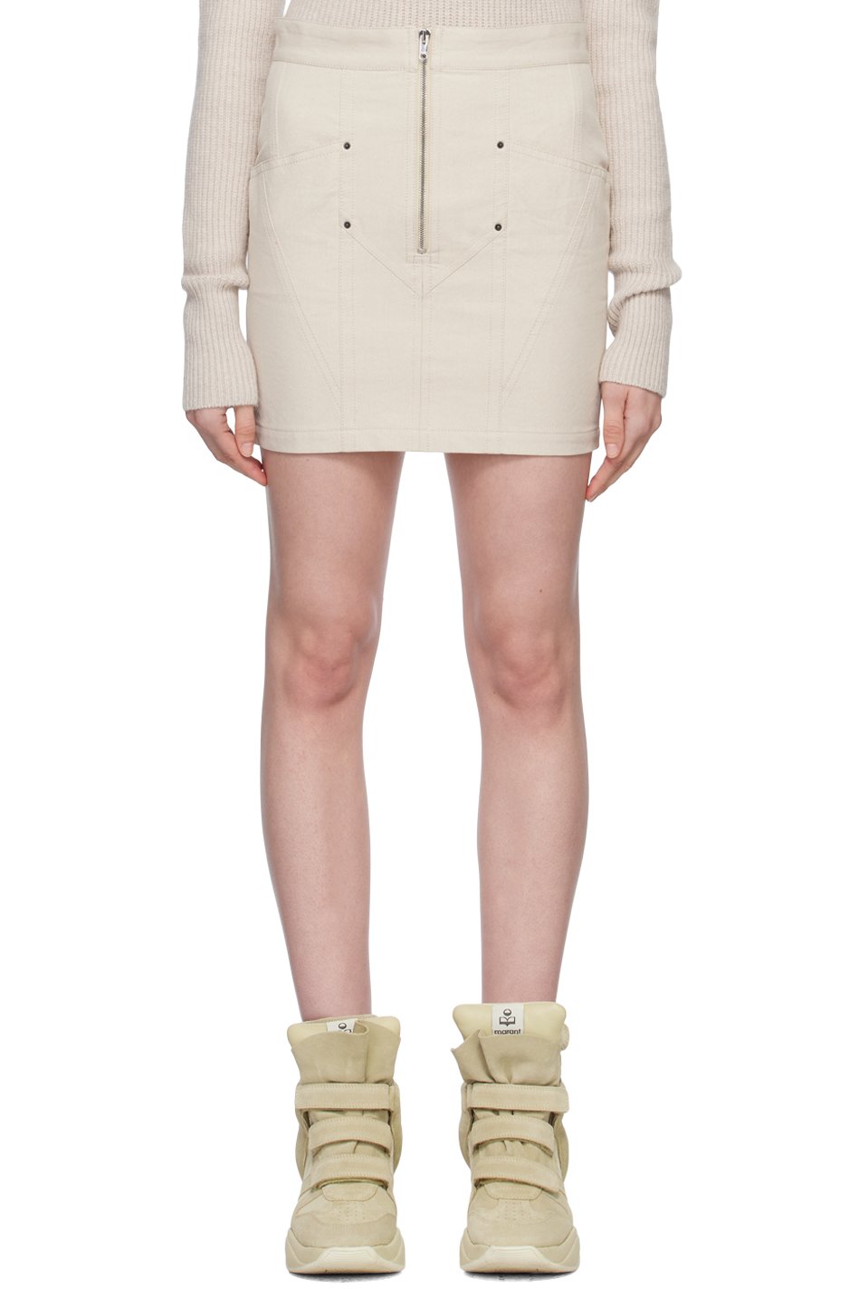 Isabel Marant - Minijupe Teller blanc cassé