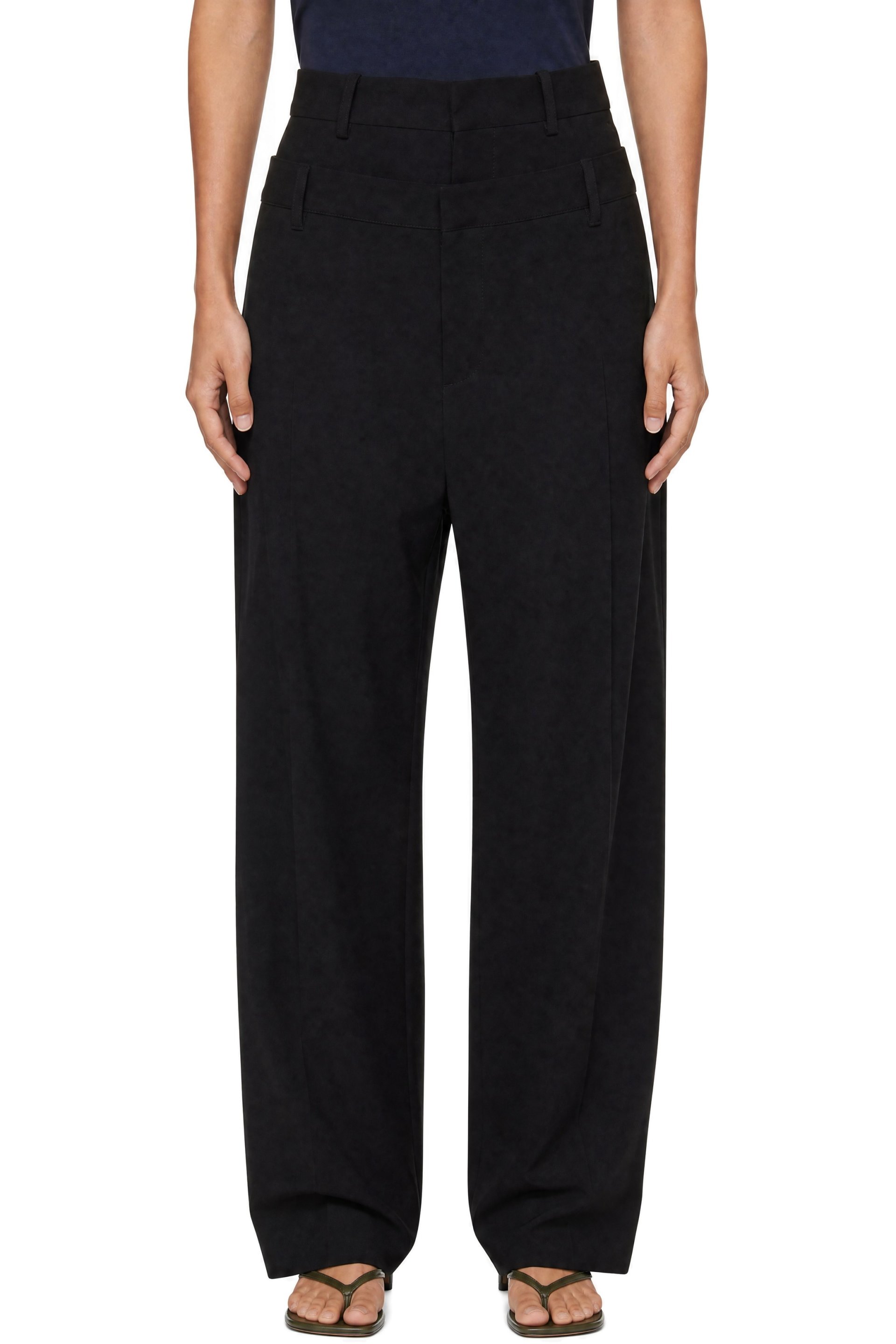 Off-White - Black Wool Double Over Trousers