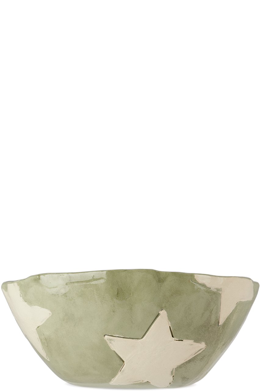 Harlie Brown Studio - Bol à céréales Delight marbré vert et blanc à images exclusif à SSENSE