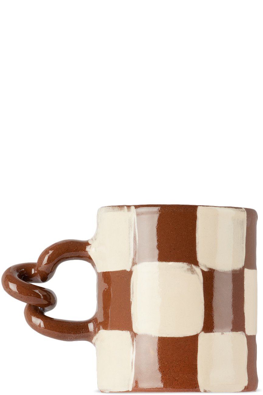 Harlie Brown Studio - Brown & White Checkered Wiggle Mug