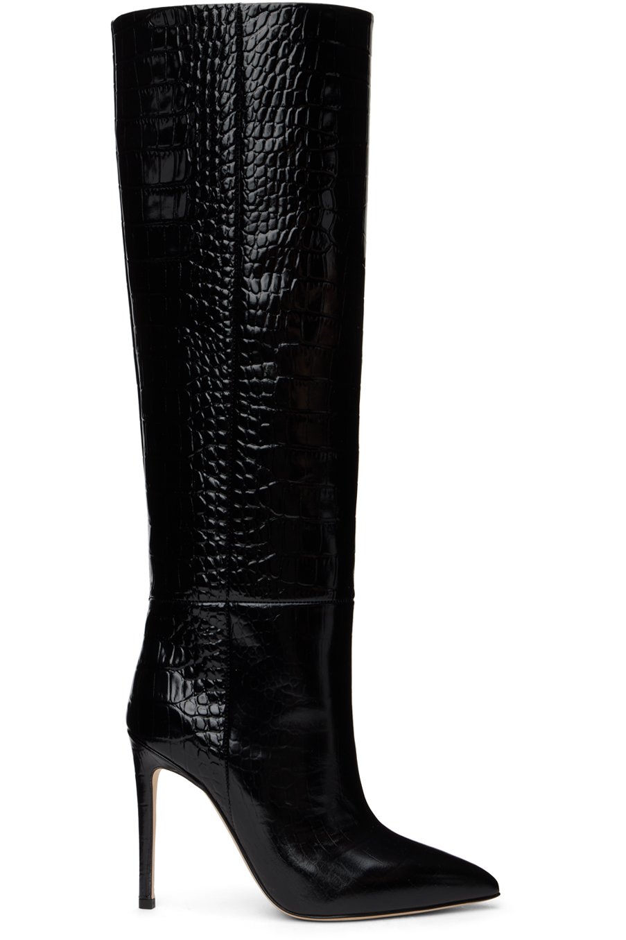 Paris Texas - Black Croc Boots
