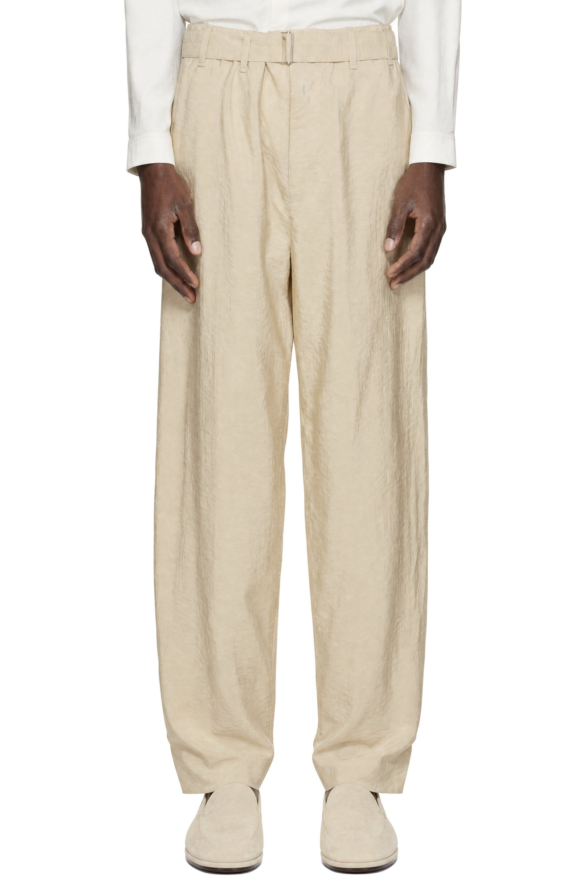LEMAIRE - Beige Belted Loose Trousers
