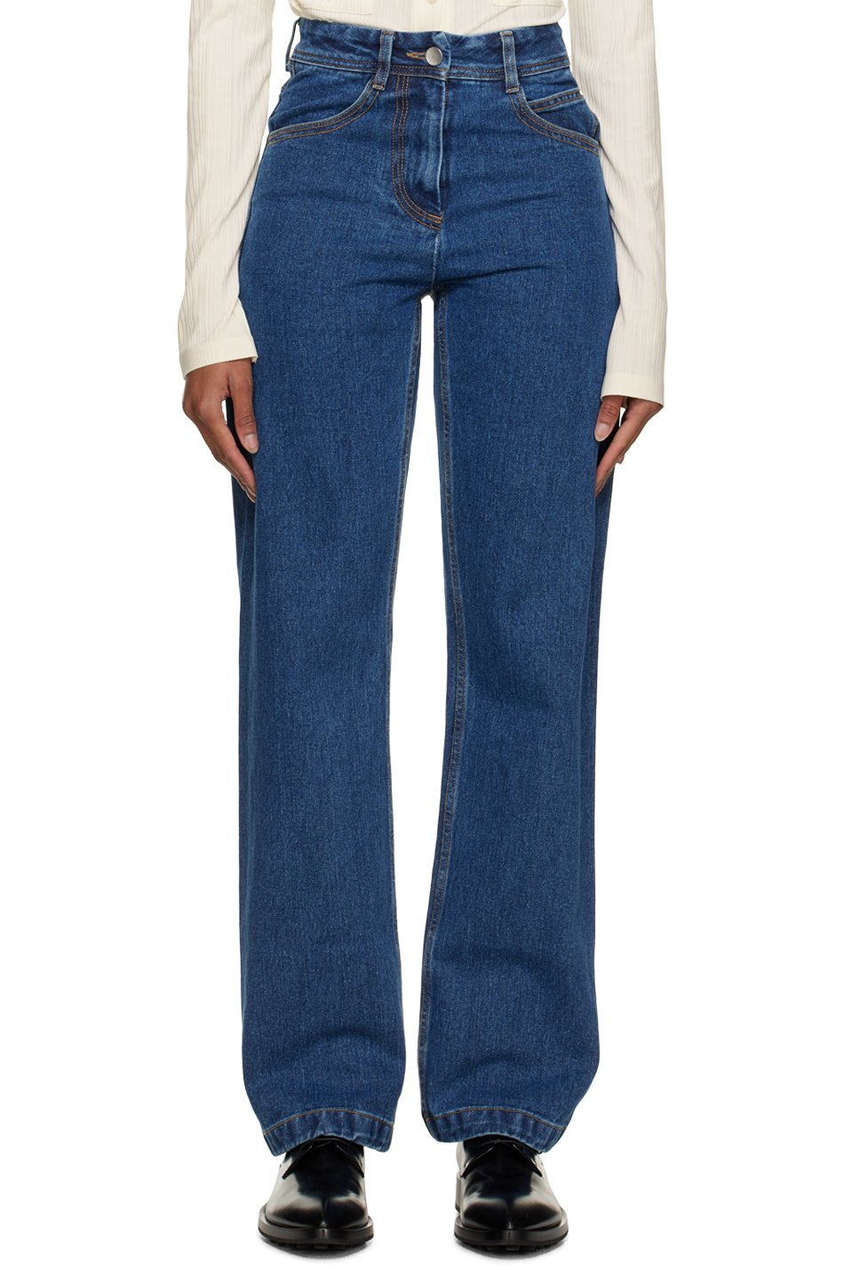 LOW CLASSIC - Jean droit bleu