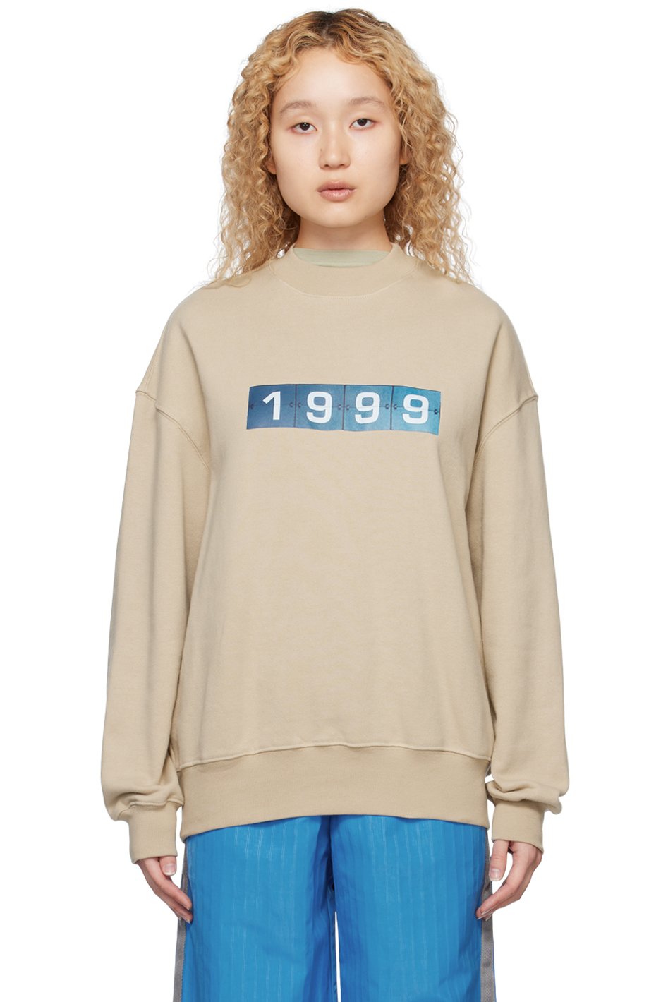 Song for the Mute - Pull molletonné 'Blue 1999' beige exclusif à SSENSE