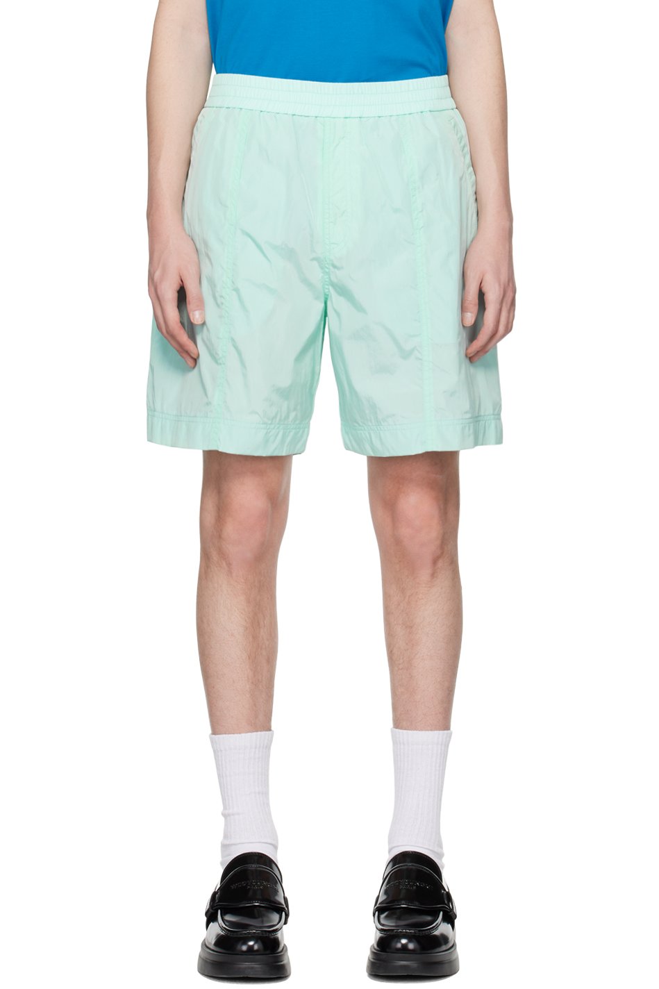 WOOYOUNGMI - Blue Paneled Shorts