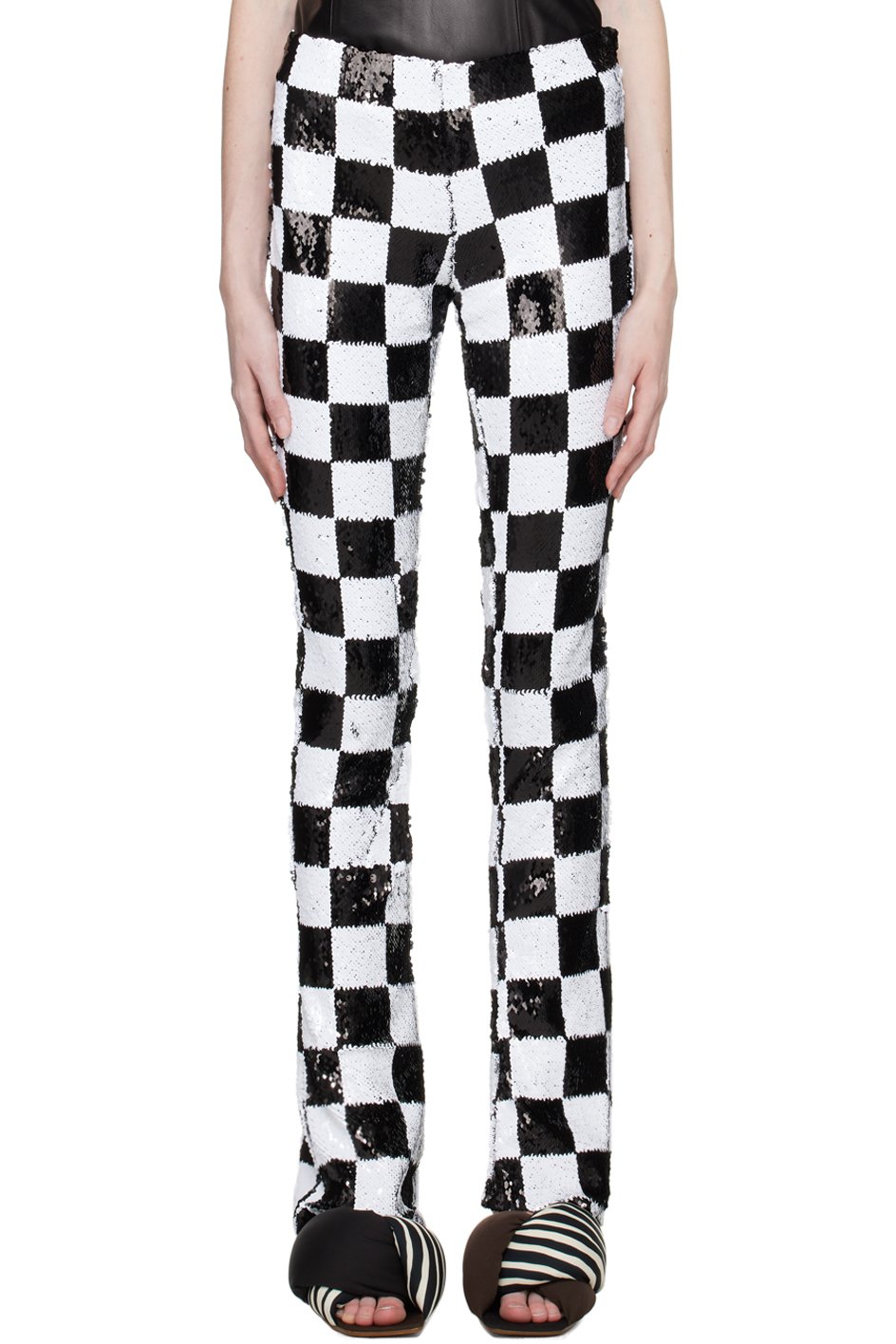 Marques Almeida - Pantalon noir et blanc à carreaux