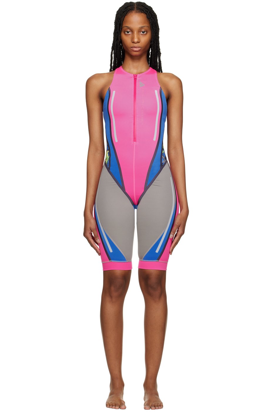 Multicolor Paneled One-Piece Swimsuit by adidas by Stella