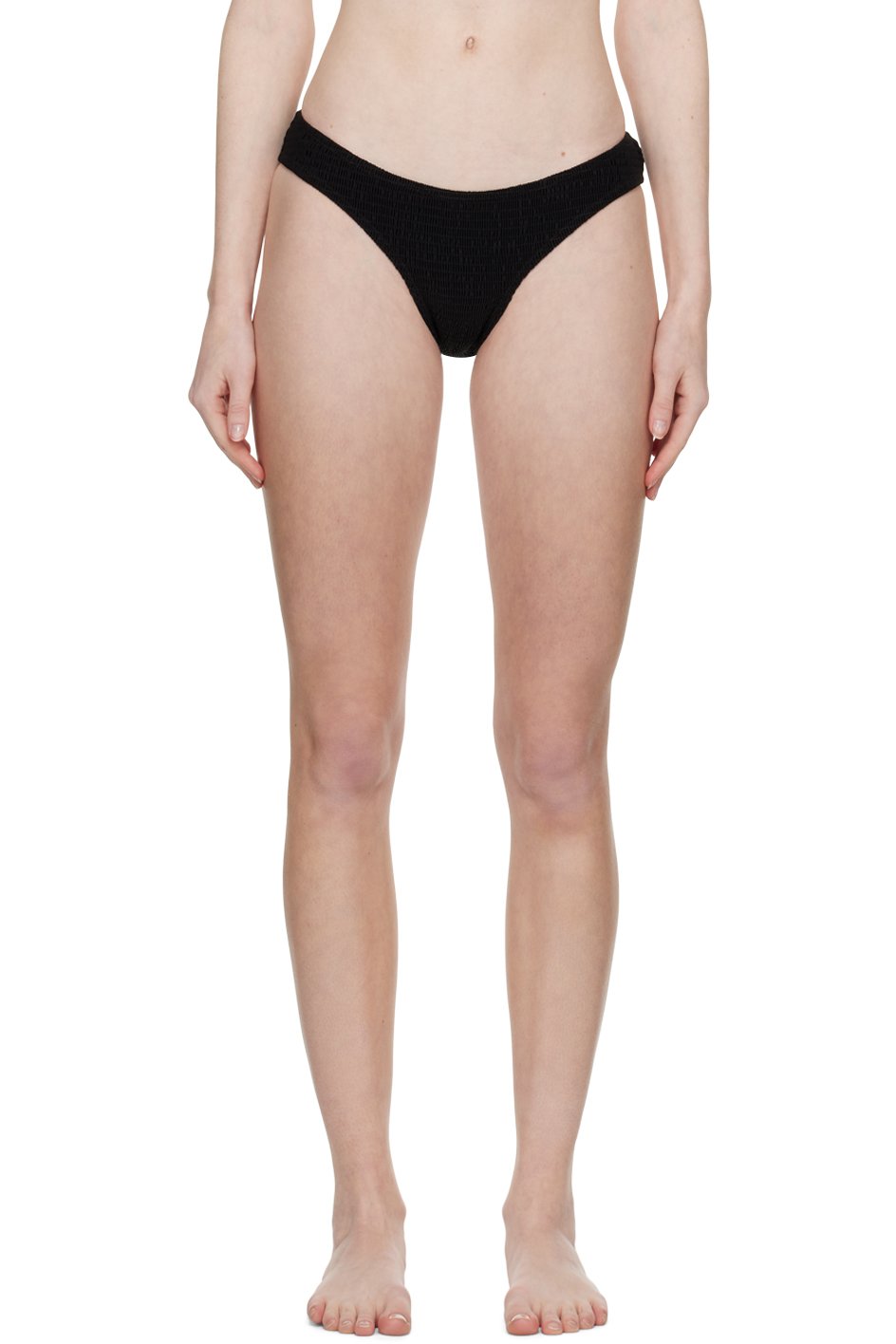 TOTEME - Culotte de bikini noire à smocks