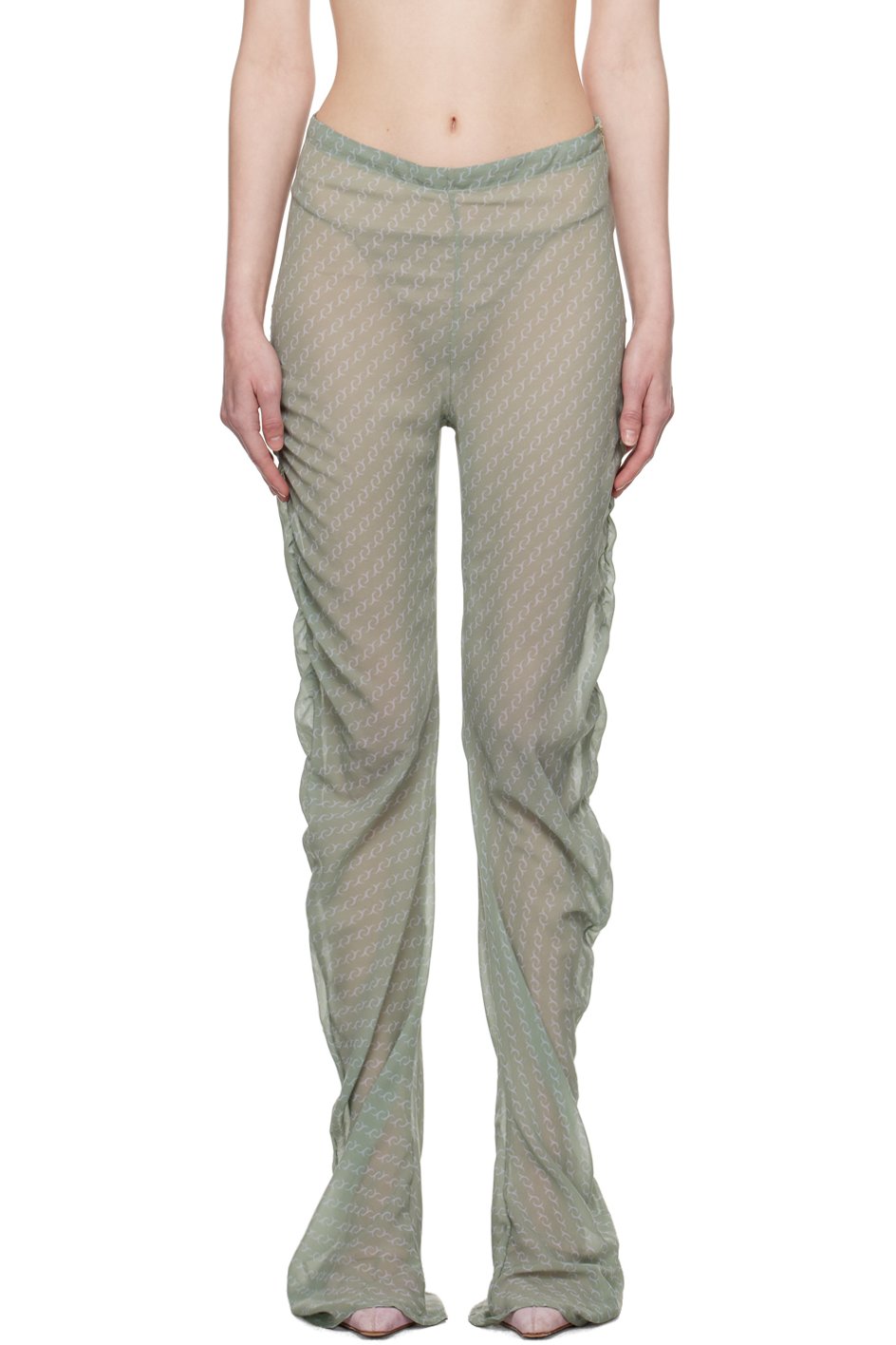 Jade Cropper - Pantalon vert à motif à logo