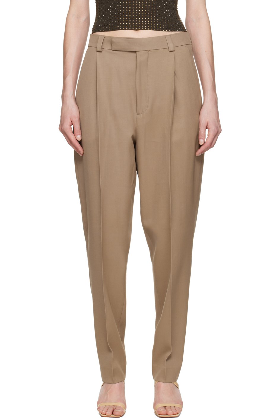Teurn Studios - Pantalon beige à plis exclusif à SSENSE