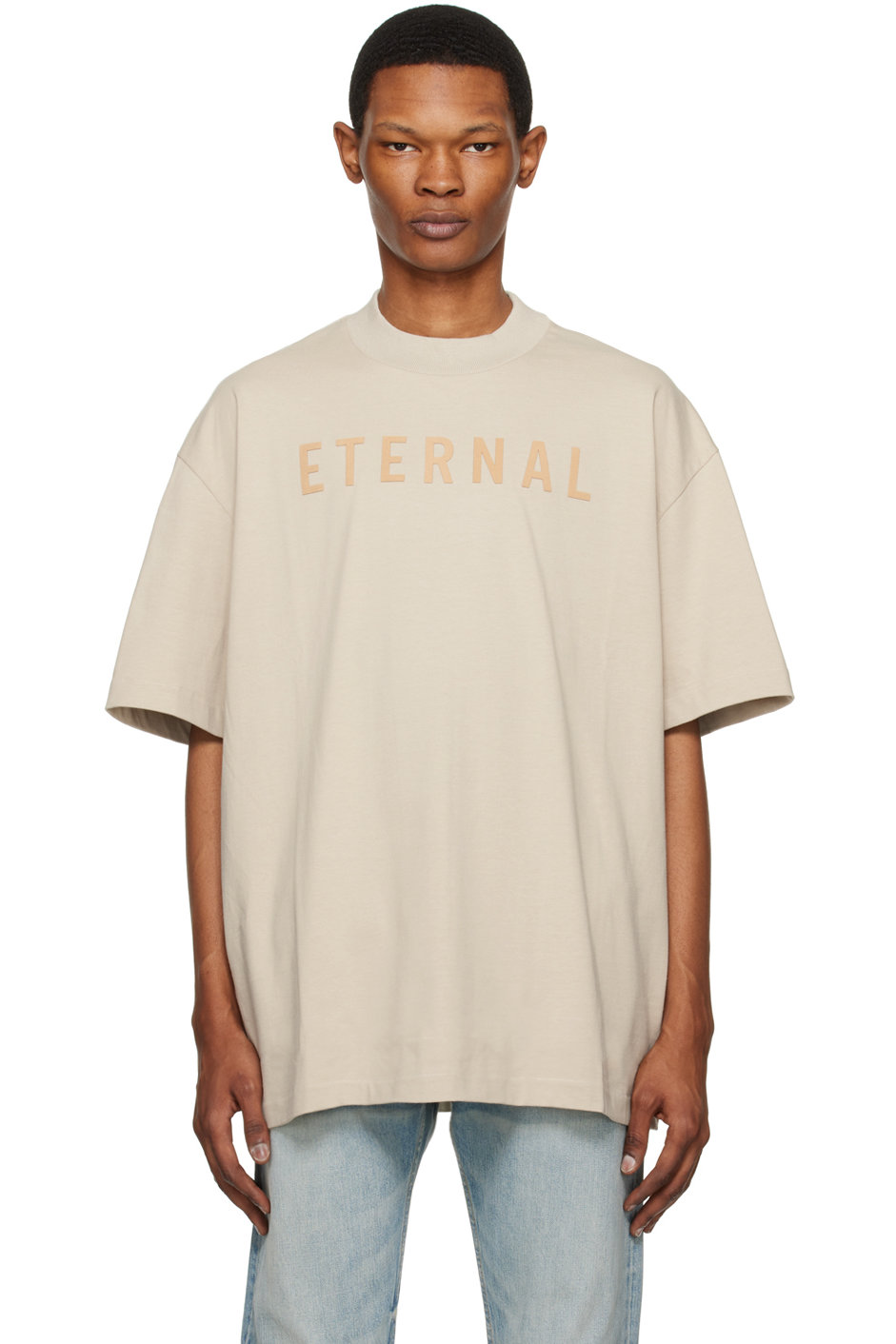 Fear of God - Beige Flocked T-Shirt