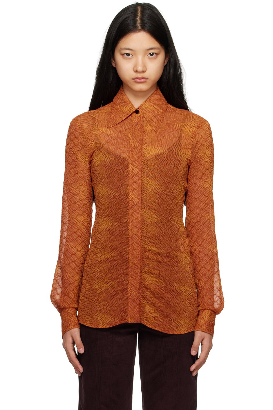 Victoria Beckham - Chemise ajustée orange