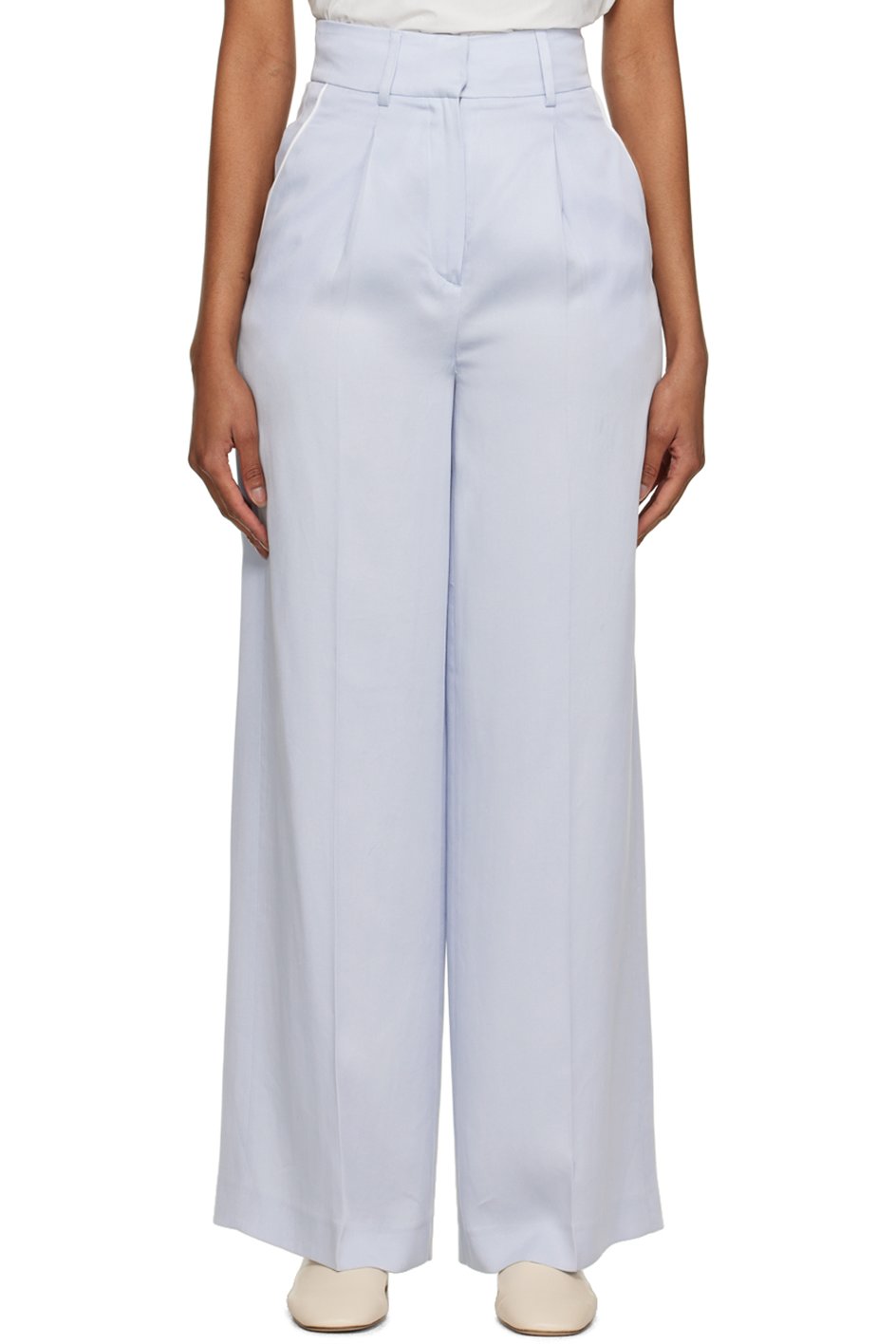 Elleme - Pantalon bleu à plis