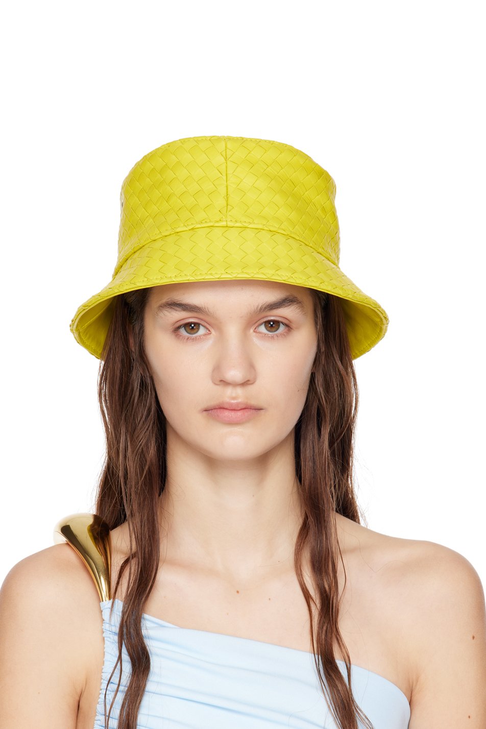 Bottega Veneta - Yellow Intrecciato Bucket Hat