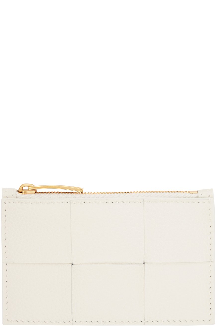 Bottega Veneta - Porte-carte blanc à glissière