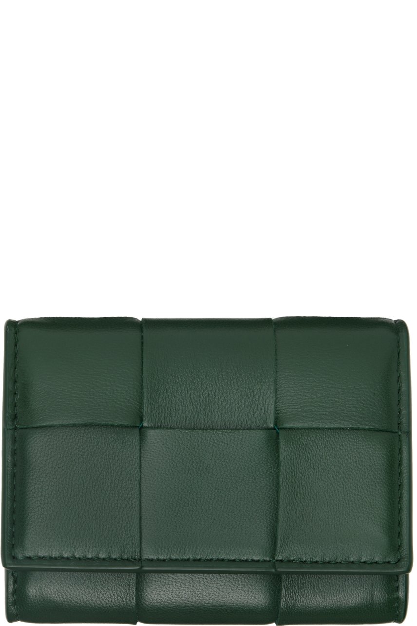 Bottega Veneta - Pochette à monnaie enveloppe verte
