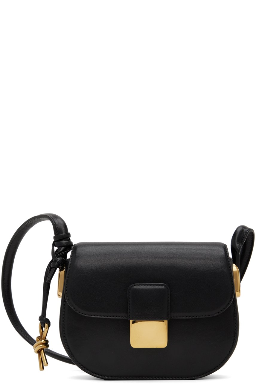 Bottega Veneta - Mini sac à bandoulière noir à fermoir Desiree