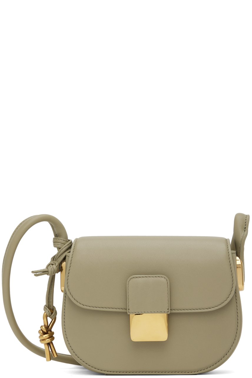 Bottega Veneta - Petit sac kaki à fermoir Desiree