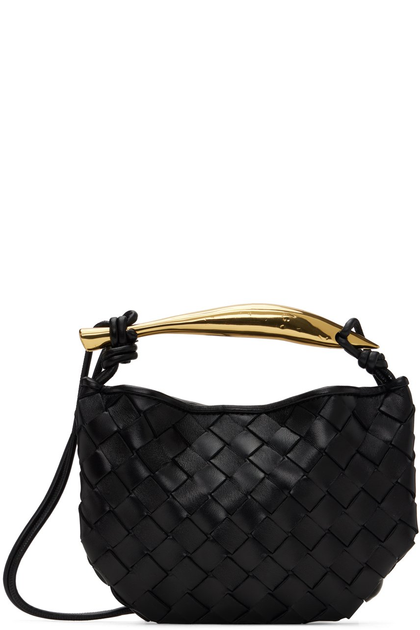 Bottega Veneta - Mini sac à bandoulière noir à poignée Sardine