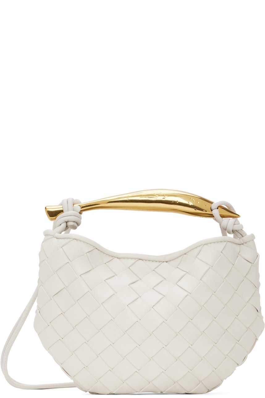 Bottega Veneta - Mini sac à bandoulière blanc à poignée Sardine