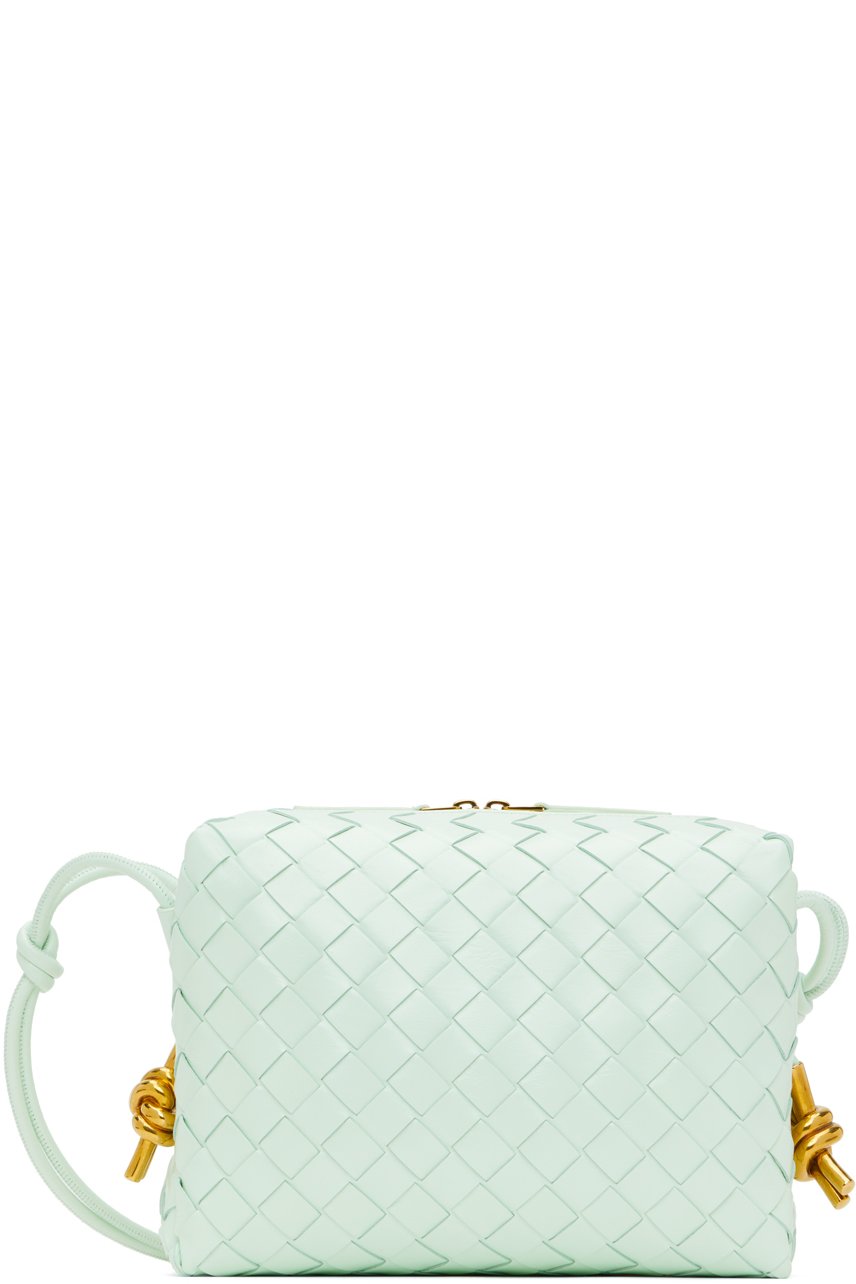 Bottega Veneta - Petit sac caméra vert à ornements noués