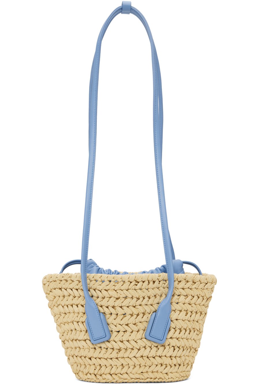 Bottega Veneta - Petit cabas Arco beige et bleu