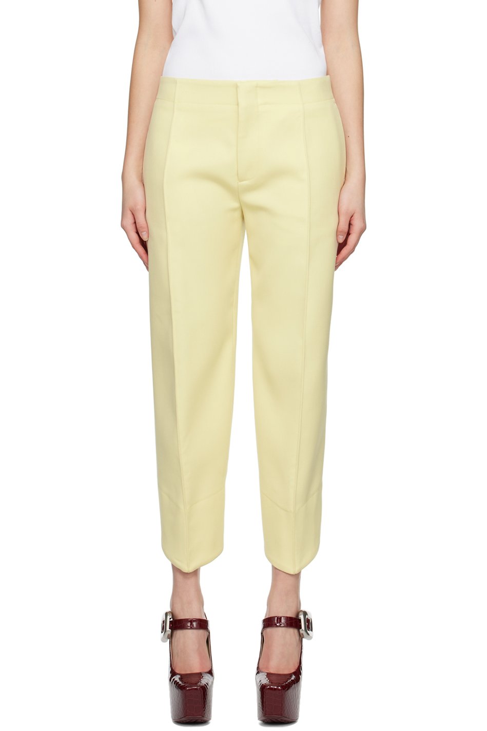 Bottega Veneta - Pantalon incurvé jaune