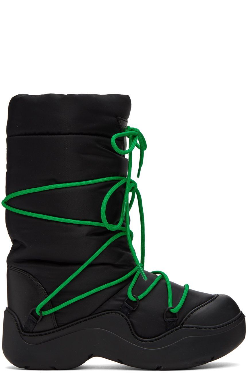 Bottega Veneta - Bottes de pluie Bomber noires à semelle Puddle