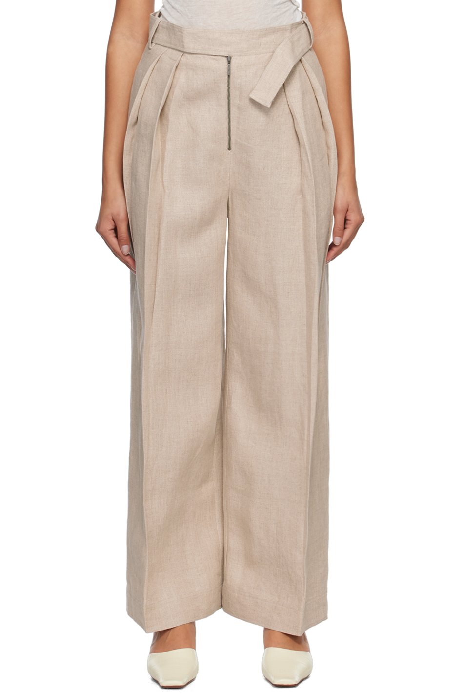 Subtle Le Nguyen - Beige Pleated Trousers