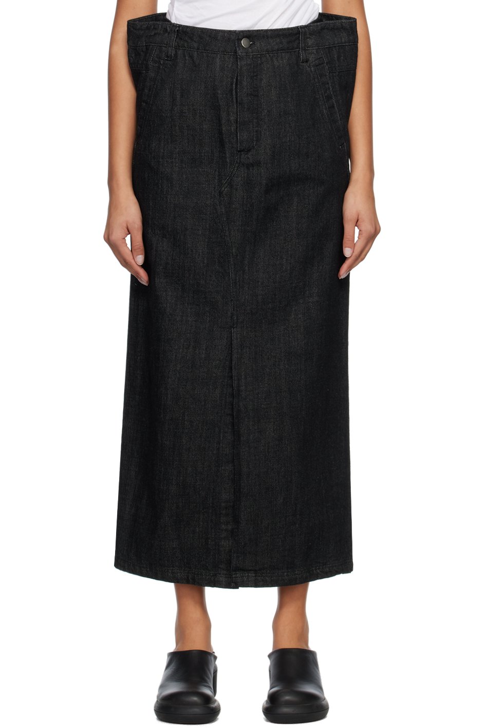 Subtle Le Nguyen - Jupe longue noire en denim