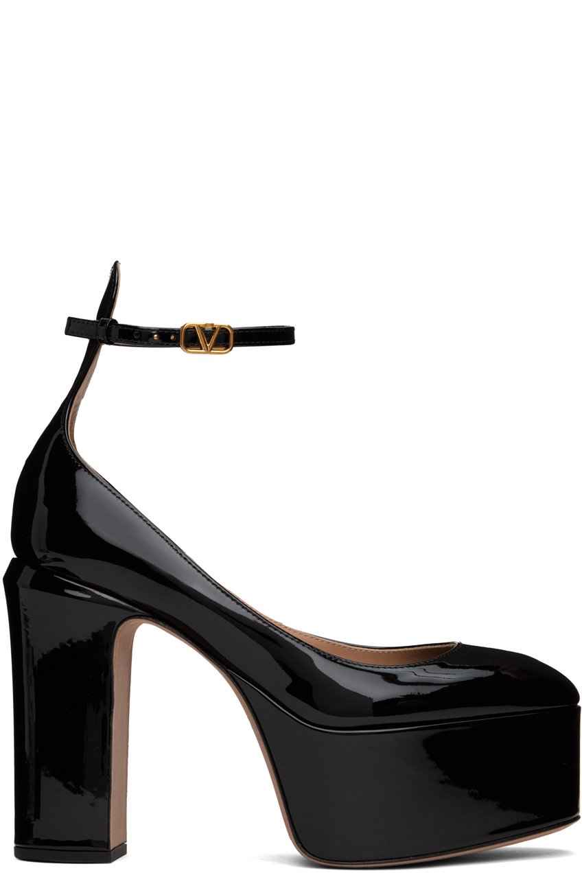 Valentino Garavani - Chaussures à talon bottier Tan-Go 120 noires