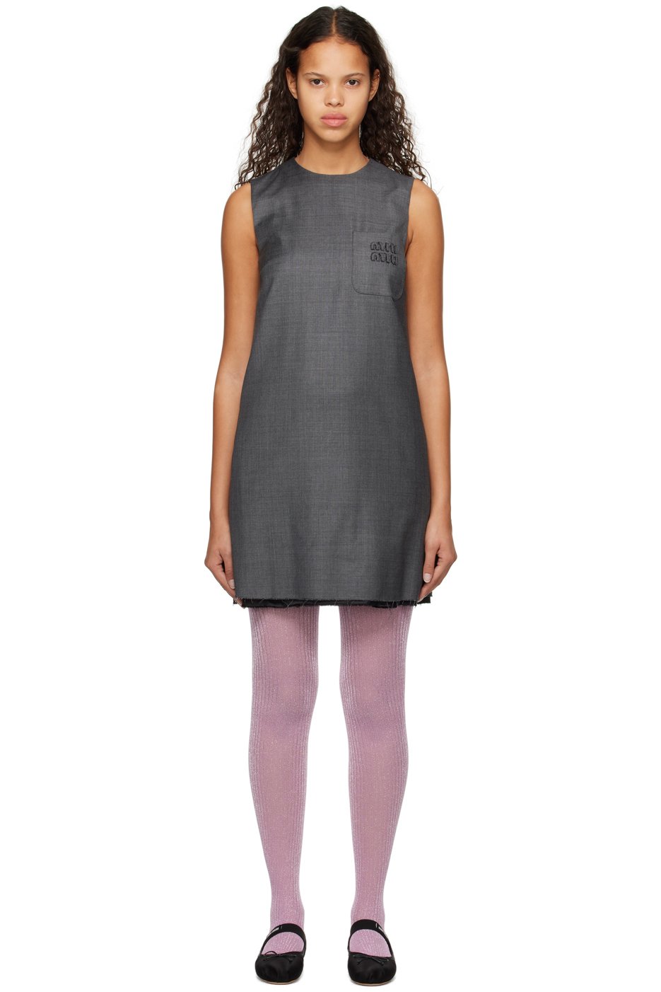 Miu Miu - Robe courte Grisaille grise