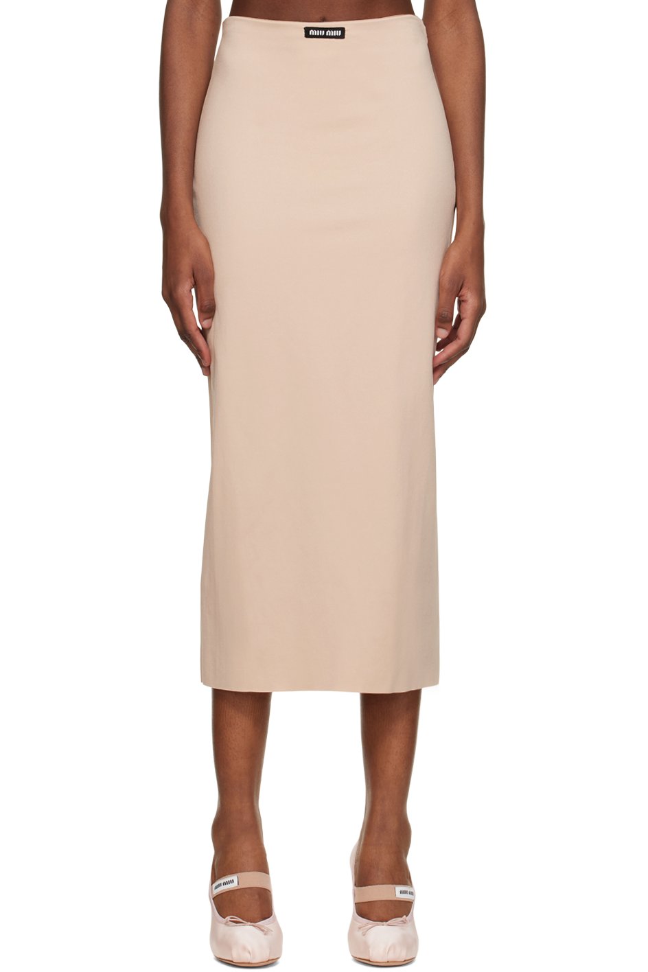 Miu Miu - Jupe crayon midi beige