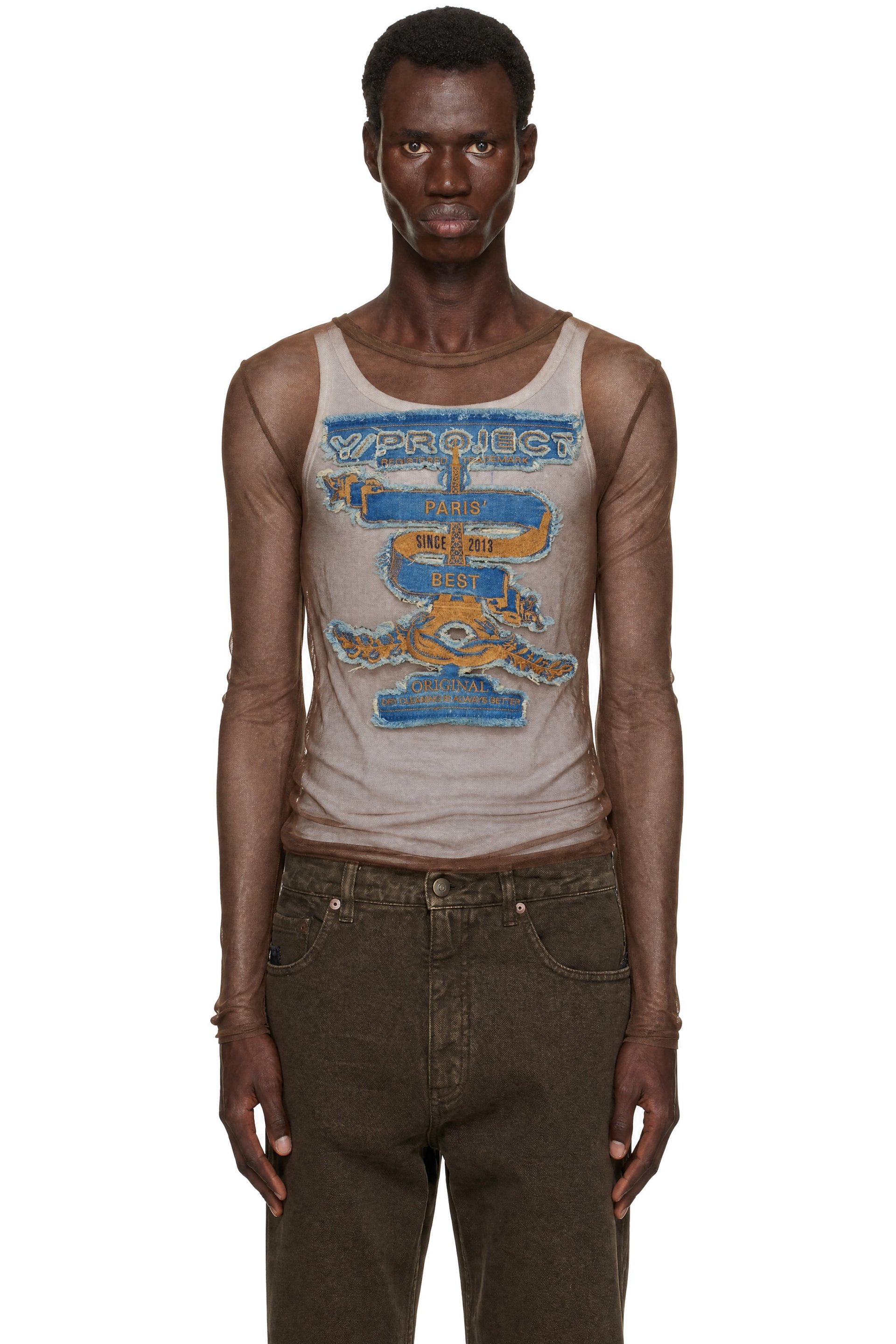 Y/Project - Brown 'Paris' Best' Mesh T-shirt